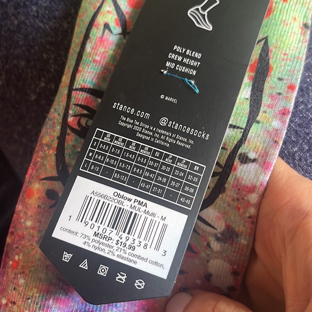NWT Oblow Pma Sock MARVEL - Picture 3 of 3